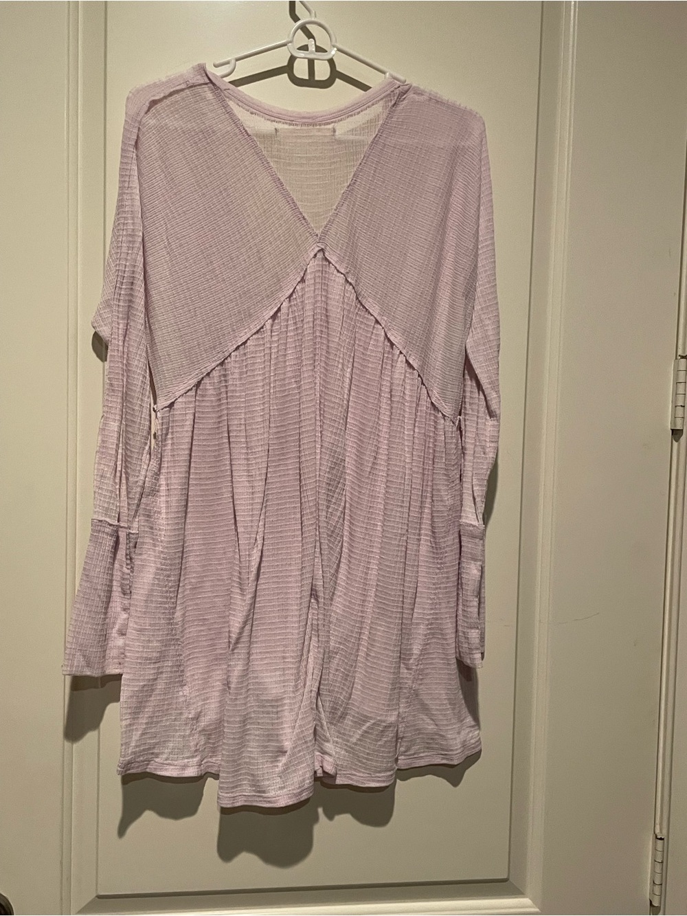 Free People Light Lavender Waffle Knit Henley Top - Women - Picture 3 of 7